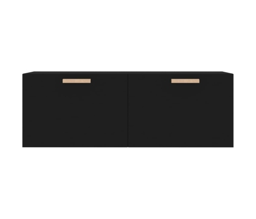 Armario de pared madera contrachapada negro 100x36,5x35 cm