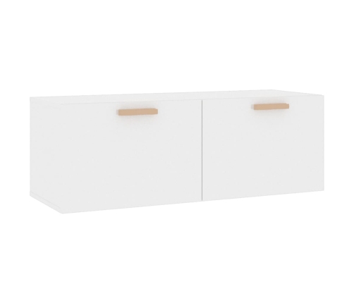 Armario pared madera contrachapada blanco brillo 100x36,5x35 cm