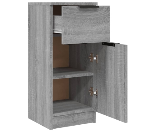 Aparadores 2 uds madera contrachapada gris Sonoma 30x30x70 cm