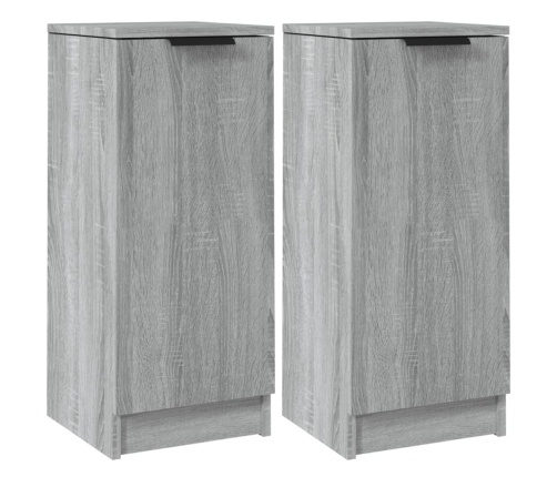 Aparadores 2 uds madera contrachapada gris Sonoma 30x30x70 cm