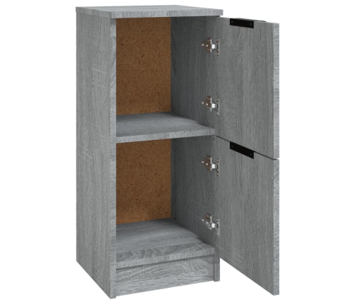 Aparadores 2 uds madera contrachapada gris Sonoma 30x30x70 cm