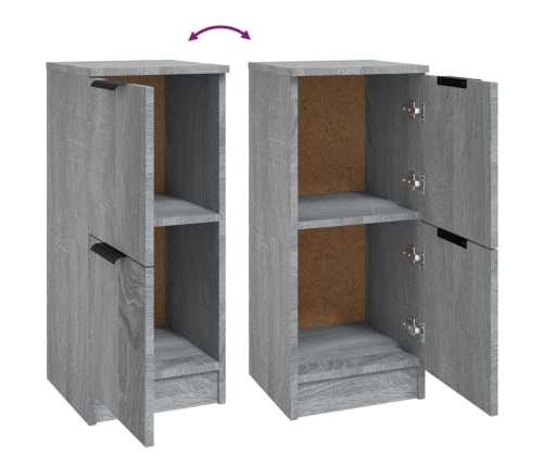 Aparadores 2 uds madera contrachapada gris Sonoma 30x30x70 cm