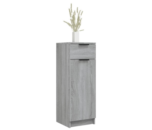 Armario de baño madera contrachapada gris Sonoma 32x34x90 cm