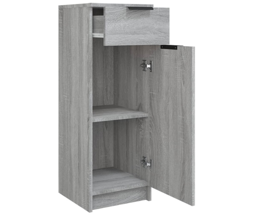 Armario de baño madera contrachapada gris Sonoma 32x34x90 cm