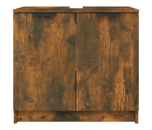 Armario baño madera contrachapada roble ahumado 64,5x33,5x59 cm