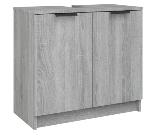 Armario de baño madera contrachapada gris Sonoma 64,5x33,5x59cm