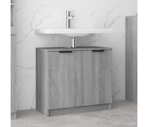 Armario de baño madera contrachapada gris Sonoma 64,5x33,5x59cm