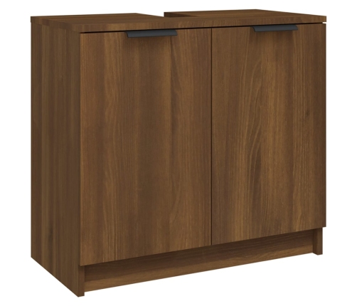 Armario baño madera contrachapada roble marrón 64,5x33,5x59 cm