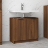 Armario baño madera contrachapada roble marrón 64,5x33,5x59 cm