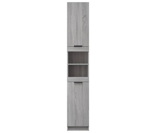 Armario de baño madera contrachapada gris Sonoma 32x34x188,5 cm