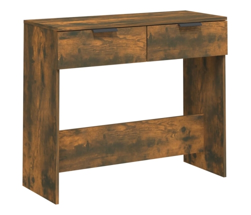 Mesa consola madera contrachapada roble ahumado 90x36x75 cm