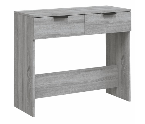 Mesa consola madera contrachapada gris Sonoma 90x36x75 cm