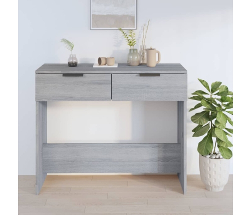 Mesa consola madera contrachapada gris Sonoma 90x36x75 cm