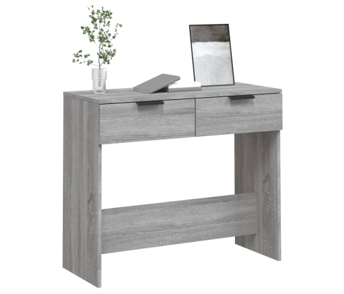 Mesa consola madera contrachapada gris Sonoma 90x36x75 cm