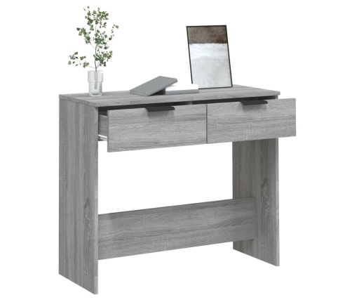 Mesa consola madera contrachapada gris Sonoma 90x36x75 cm