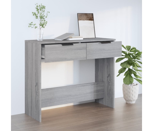 Mesa consola madera contrachapada gris Sonoma 90x36x75 cm