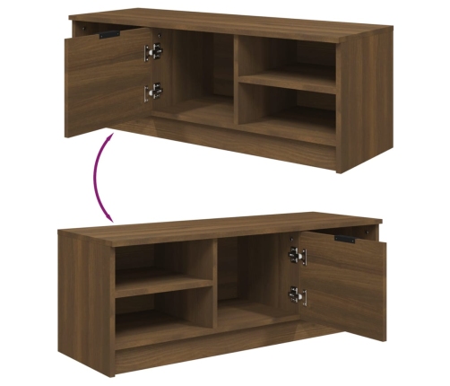 Mueble de TV madera contrachapada roble marrón 102x35,5x36,5 cm