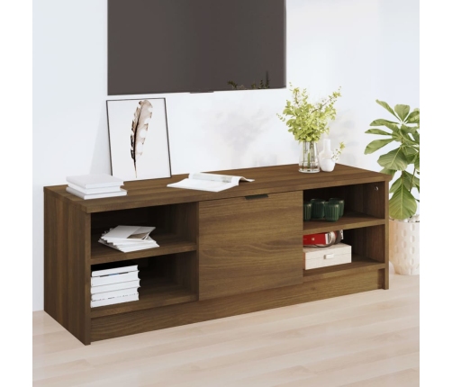 Mueble de TV madera contrachapada roble marrón 102x35,5x36,5 cm