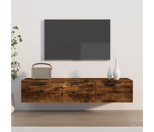 vidaXL Armario de pared madera ingeniería roble ahumado 102x30x20 cm