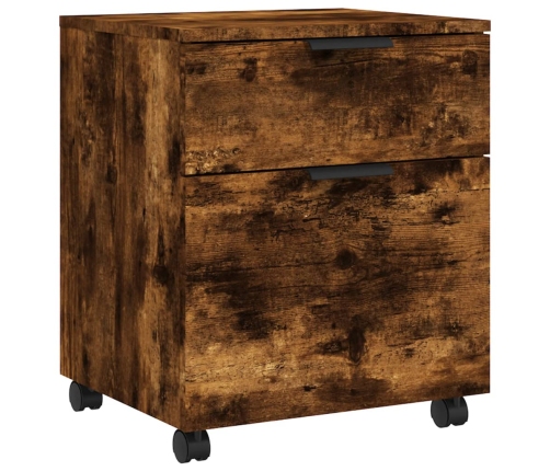 Archivador ruedas madera contrachapada roble ahumado 45x38x54cm