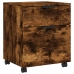 Archivador ruedas madera contrachapada roble ahumado 45x38x54cm