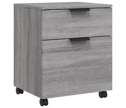 Archivador ruedas madera contrachapada gris Sonoma 45x38x54 cm