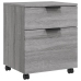 Archivador ruedas madera contrachapada gris Sonoma 45x38x54 cm