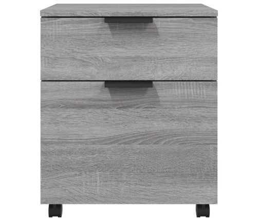 Archivador ruedas madera contrachapada gris Sonoma 45x38x54 cm