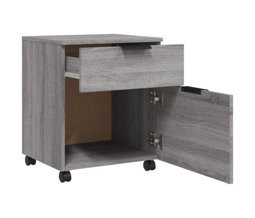 Archivador ruedas madera contrachapada gris Sonoma 45x38x54 cm