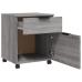 Archivador ruedas madera contrachapada gris Sonoma 45x38x54 cm