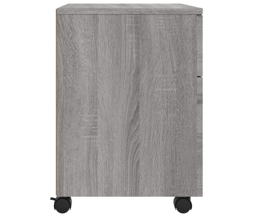 Archivador ruedas madera contrachapada gris Sonoma 45x38x54 cm