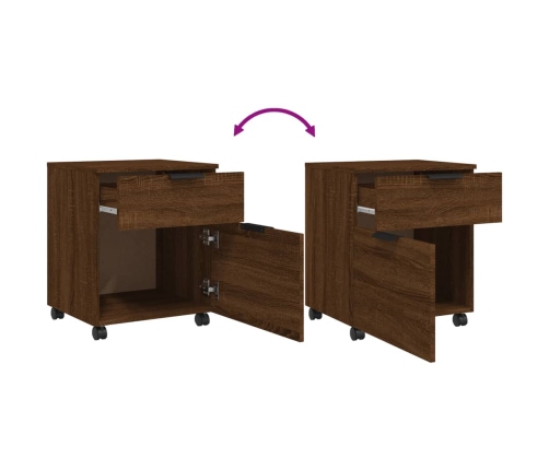 Archivador ruedas madera contrachapada roble Sonoma 45x38x54 cm