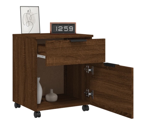 Archivador ruedas madera contrachapada roble Sonoma 45x38x54 cm