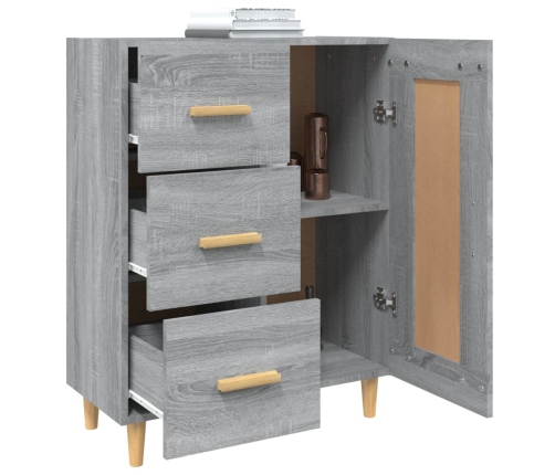 Aparador de madera contrachapada gris Sonoma 69,5x34x90 cm