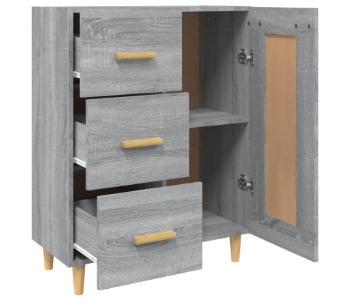 Aparador de madera contrachapada gris Sonoma 69,5x34x90 cm