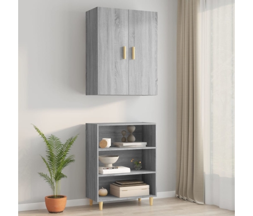 Armario de pared colgante gris Sonoma 69,5x34x90 cm