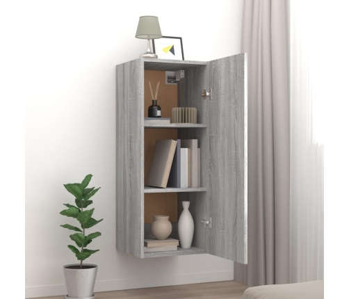 Armario de pared madera contrachapada gris Sonoma 34,5x34x90 cm