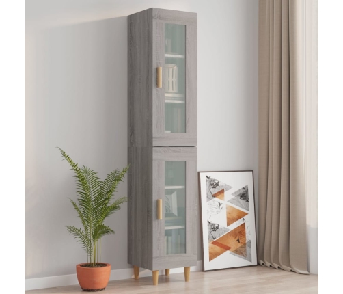 Armario de pared colgante gris Sonoma 34,5x34x90 cm