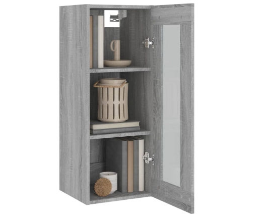 Armario de pared colgante gris Sonoma 34,5x34x90 cm