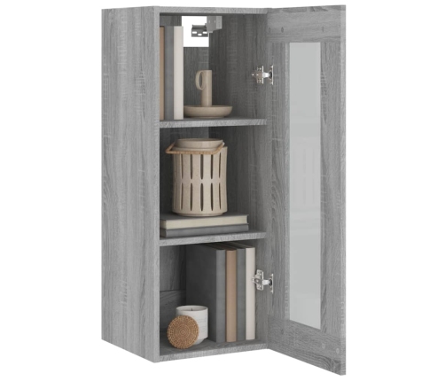 Armario de pared colgante gris Sonoma 34,5x34x90 cm