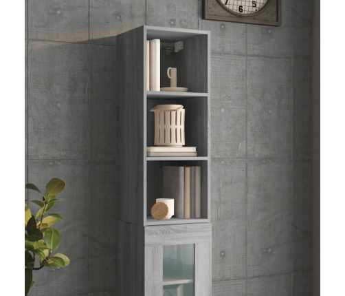 Armario de pared madera ingeniería gris Sonoma 34,5x32,5x90 cm