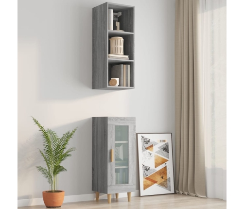 Armario de pared madera ingeniería gris Sonoma 34,5x32,5x90 cm