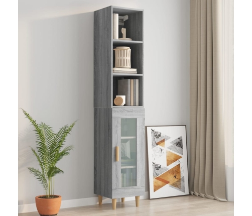 Armario de pared madera ingeniería gris Sonoma 34,5x32,5x90 cm