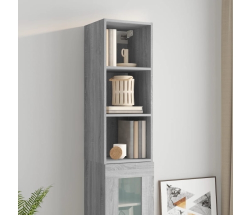 Armario de pared madera ingeniería gris Sonoma 34,5x32,5x90 cm