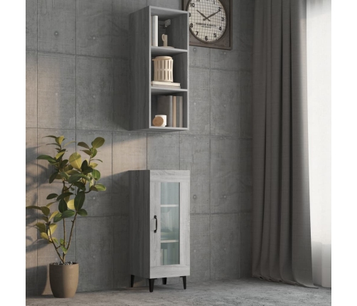 Armario de pared madera ingeniería gris Sonoma 34,5x32,5x90 cm