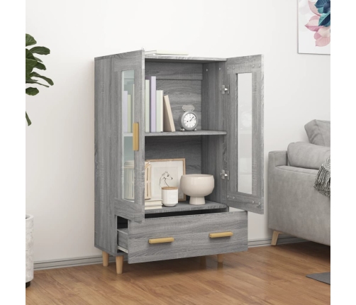 Aparador alto de madera contrachapada gris Sonoma 70x31x115 cm