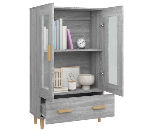 Aparador alto de madera contrachapada gris Sonoma 70x31x115 cm