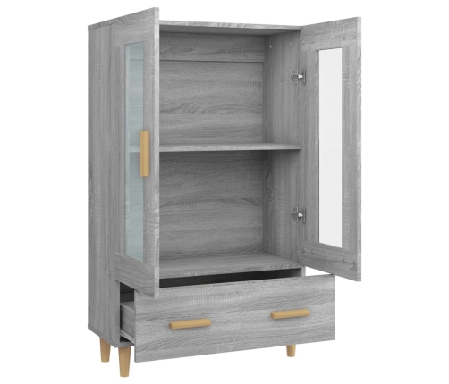 Aparador alto de madera contrachapada gris Sonoma 70x31x115 cm