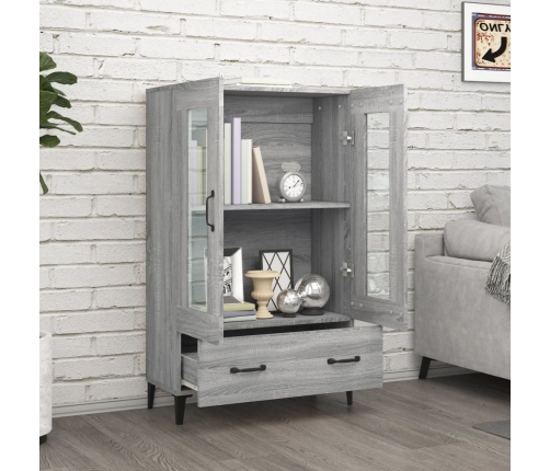 Aparador alto de madera contrachapada gris Sonoma 70x31x115 cm