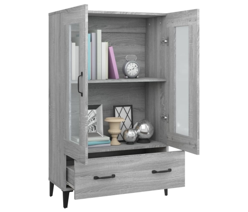 Aparador alto de madera contrachapada gris Sonoma 70x31x115 cm